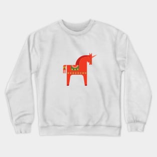 Traditional Inspired Scandinavian Folkstory in Green + Red Crewneck Sweatshirt